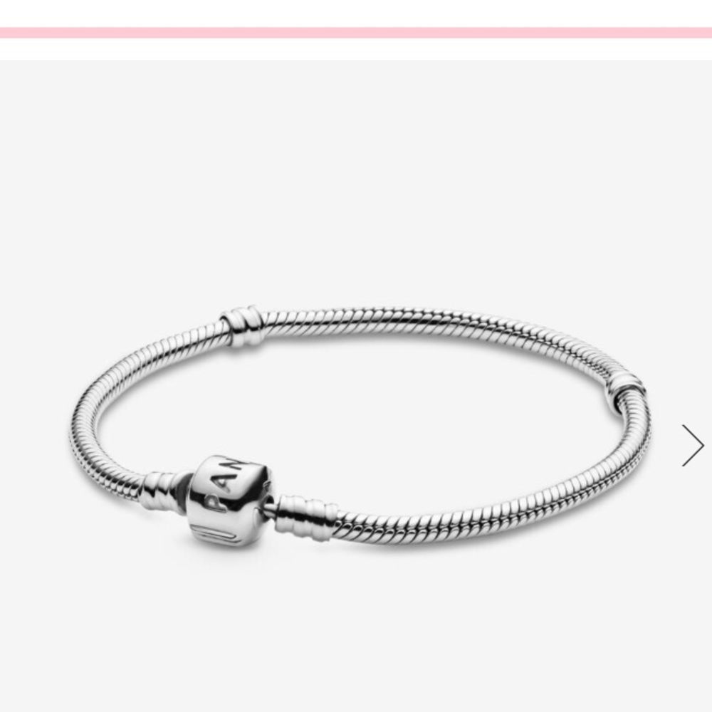 Pandora Moments Snake Chain Bracelet with two clips ECU